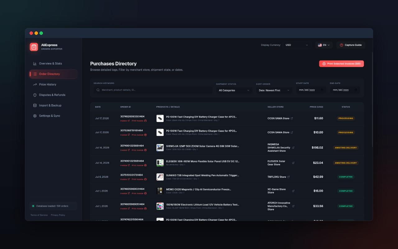 Purchases Directory